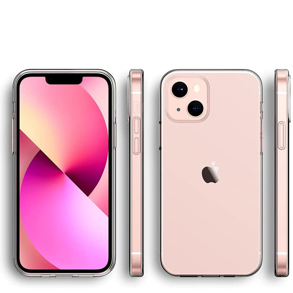 Ultra Thin Silicone Case For iPhone 13 12 Mini 11 Pro Max Clear Soft Transparent Silicon Case For iPhone 12 13 11 Pro Max Fundas