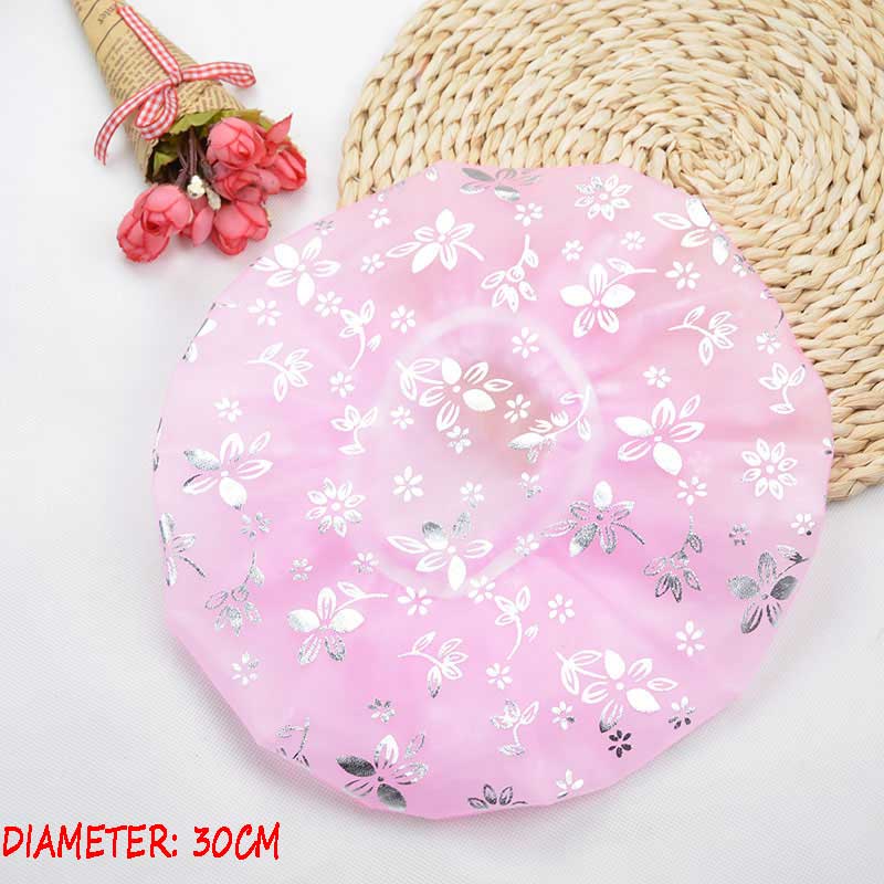 Shower Cap Thicken Elastic Bath Hat Bathing Cap for Women Hair Salon Dot Waterproof Bathroom Products Bathroom Accessories