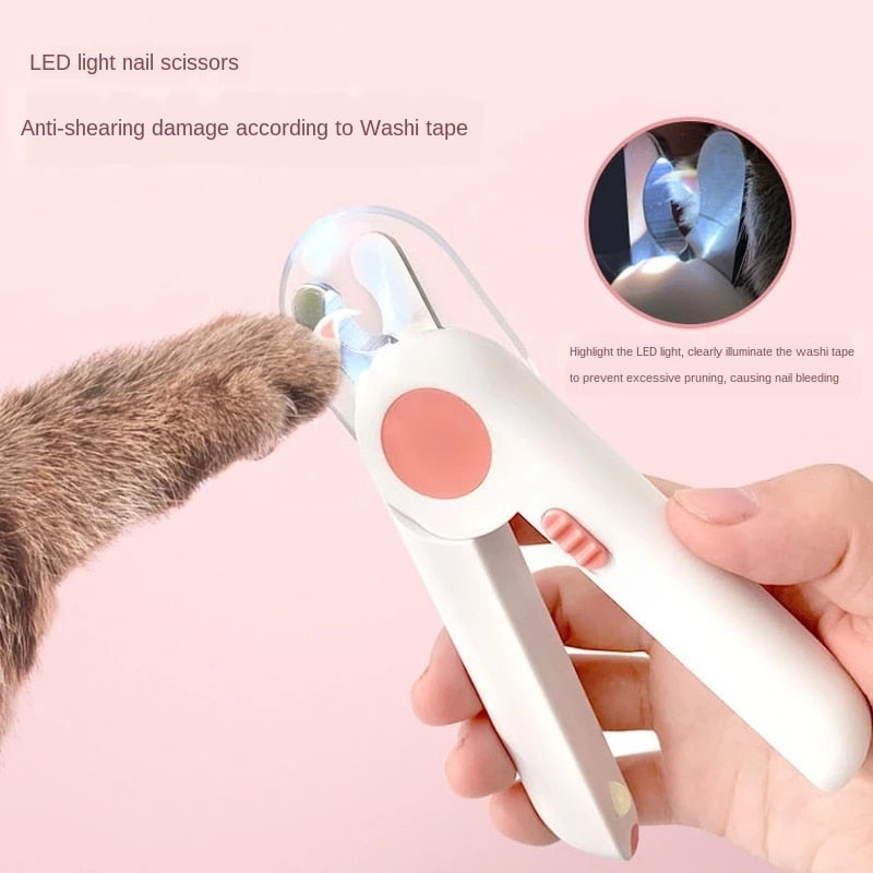 Dog Nail Scissors Pet Nail Clippers Cutter Grooming Electric Claw Scissors Cat Dog Products With Led Light Claw Nail Scissors