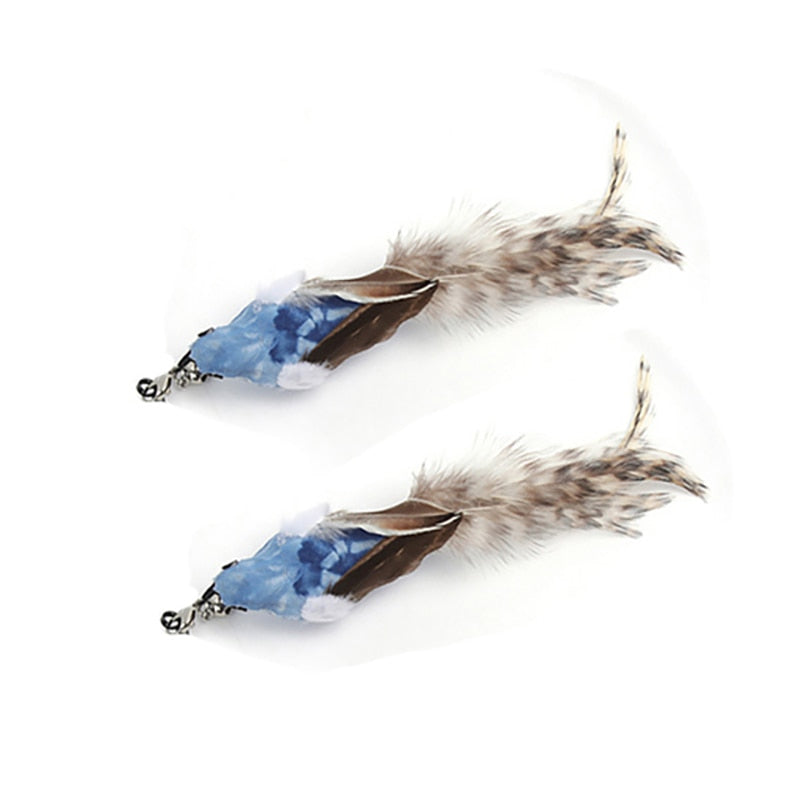 Cat Toy Interactive Feather Simulation Bird Teaser Stick Teaser Kitten Bells Wand Cats Accessories Pet Products Toys For Cat