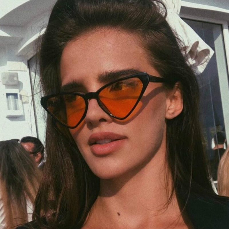 Black Cateye Sun Glasses For Women  2020 Vintage Triangle Cat eye Sunglasses Designer Shades  Glasses UV400