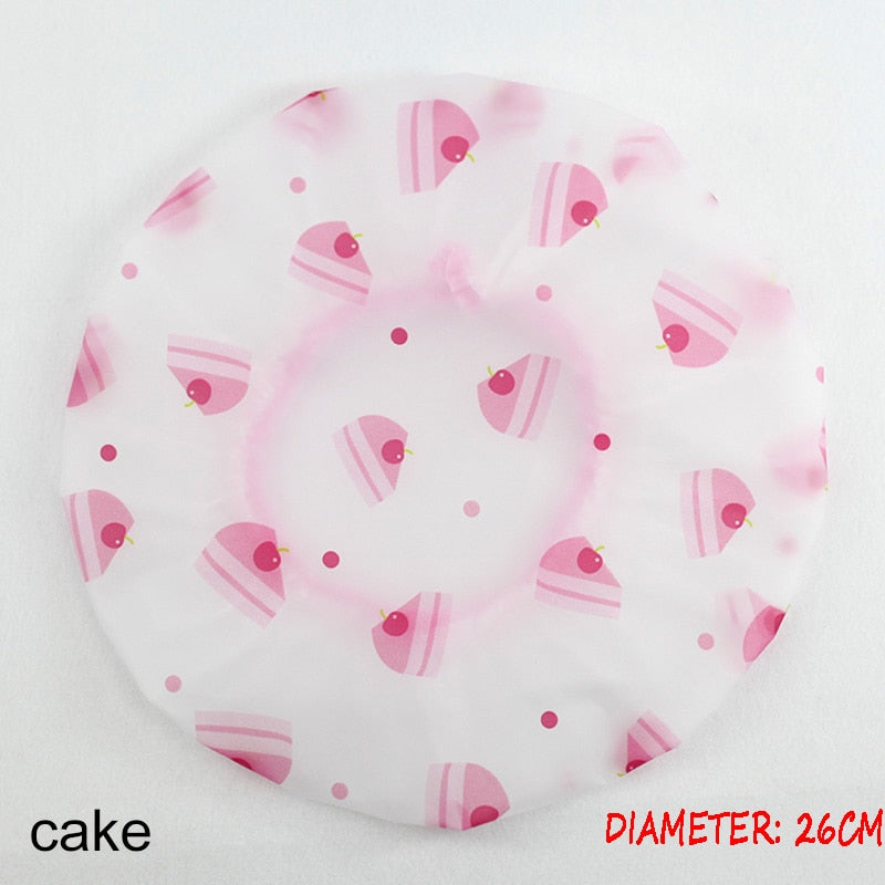 Shower Cap Thicken Elastic Bath Hat Bathing Cap for Women Hair Salon Dot Waterproof Bathroom Products Bathroom Accessories
