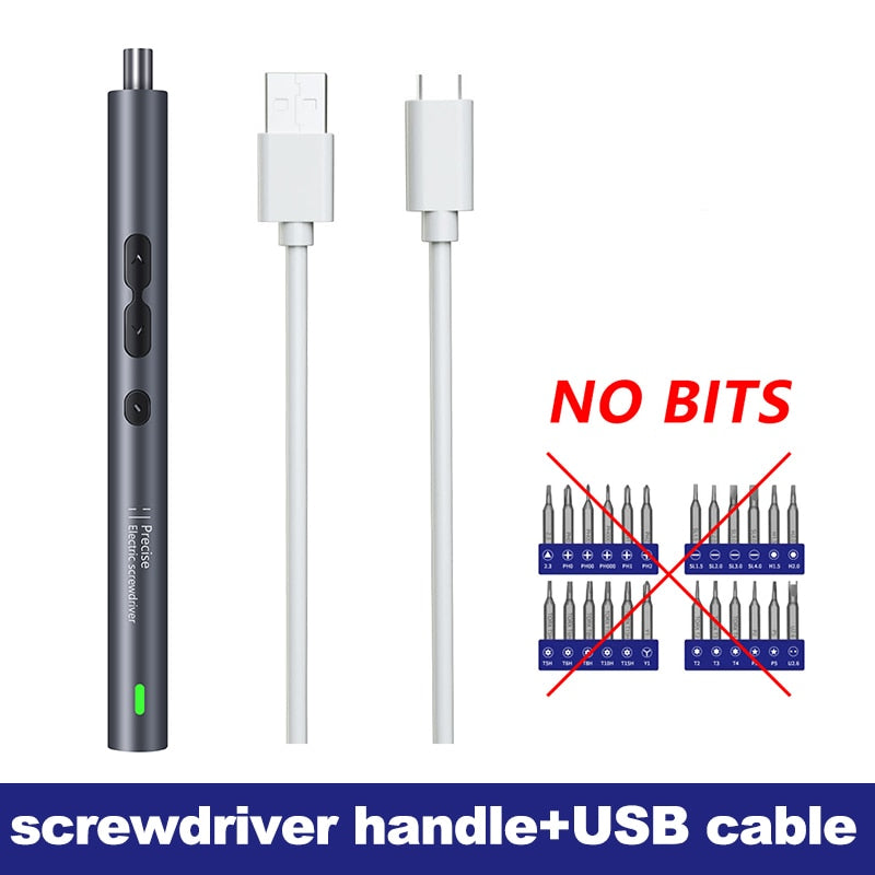 Precision Electric Screwdriver 24 Pcs S2 Alloy Steel Bit Screwdrivers Type-C Fast Charging Screwdriver Set Repair Power Tools