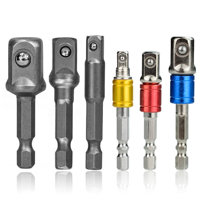 XCAN 3pcs 1/4 &quot;3/8&quot; 1/2 &quot; Socket Adapter Hex Shank Drill bits Extension Rod Power Tool Accessories