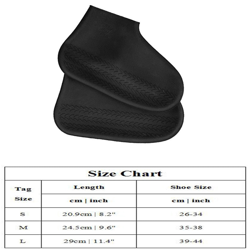 1Pair Reusable Waterproof Rain Shoes Covers Silicone Outdoor Rain Boot Overshoes Walking Shoes Accessories Reusable Shoe Cover