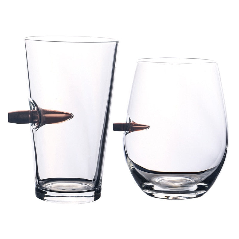 Creative Whisky Beer Water Glass Bar Crystal Bullet Shape Cup Studded Vodka Shot Glasses Unusual Big Beer Mug for Drinking Gift