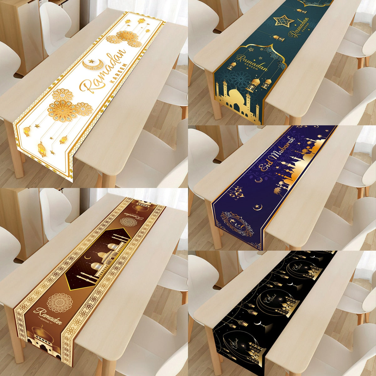 EID Mubarak Table Runner Ramadan Decorations 2023 For Home Tablecloth Ramadan Kareem Eid Al Adha Islamic Muslim Party Decoration