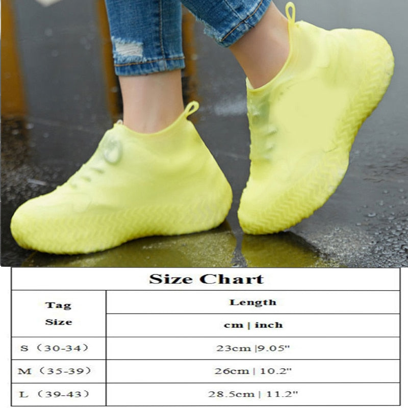 1Pair Reusable Waterproof Rain Shoes Covers Silicone Outdoor Rain Boot Overshoes Walking Shoes Accessories Reusable Shoe Cover