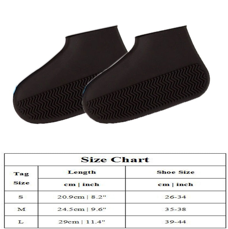 1Pair Reusable Waterproof Rain Shoes Covers Silicone Outdoor Rain Boot Overshoes Walking Shoes Accessories Reusable Shoe Cover