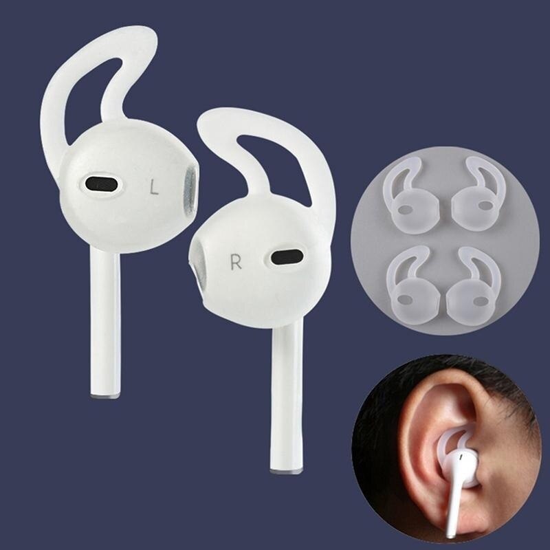 6Pairs In-Ear Soft Silicone Eartips Case Cover for Apple Airpods Protective Ear Pads Earphone Cup Earpads with Anti-slip Earhook