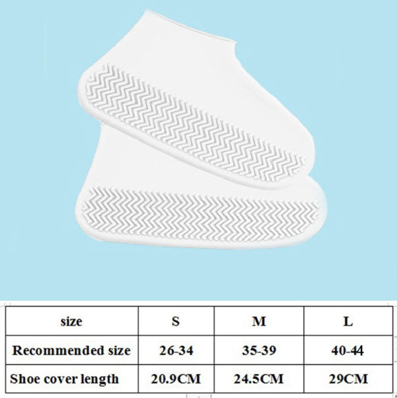 1Pair Reusable Waterproof Rain Shoes Covers Silicone Outdoor Rain Boot Overshoes Walking Shoes Accessories Reusable Shoe Cover