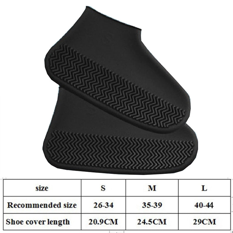 1Pair Reusable Waterproof Rain Shoes Covers Silicone Outdoor Rain Boot Overshoes Walking Shoes Accessories Reusable Shoe Cover