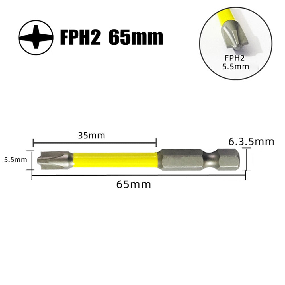 1/2pcs Magnetic Special Cross Screwdriver Bit Nutdrivers FPH2 For Socket Switch Electrician Power Tool 65mm 110mm