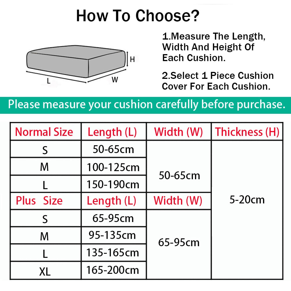 Velvet Sofa Cushion Cover Living Room Corner Sectional Sofa Seat Cover 200gsm Thicken Elastic Furniture Cushion Protector
