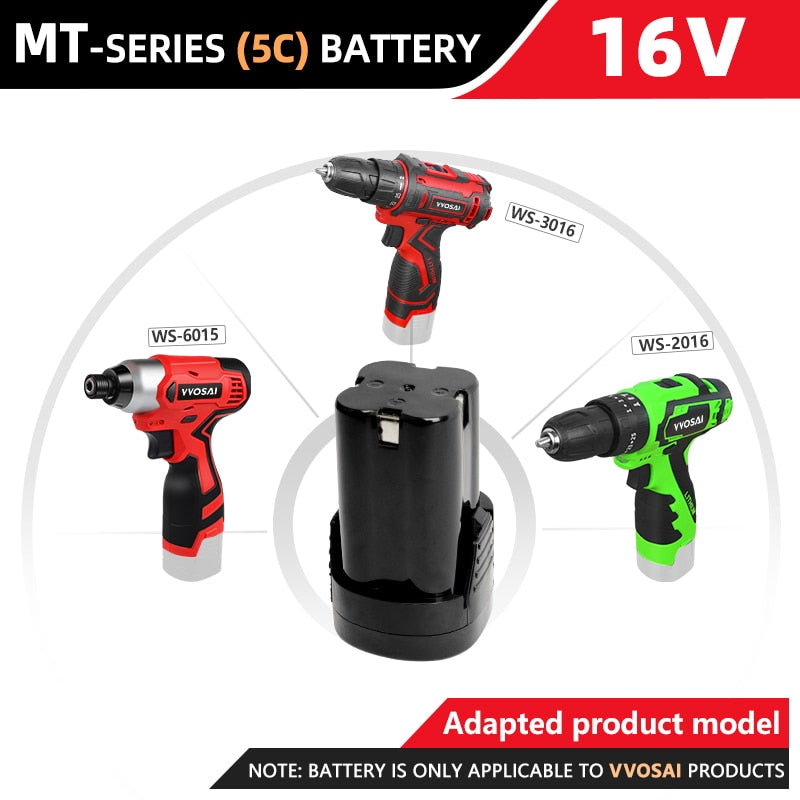 VVOSAI Rechargeable Battery 12V 20V Lithium-Ion Series Cordless Drill/Saw/Screwdriver/Wrench/Angle Grinder Brushless Power Tools