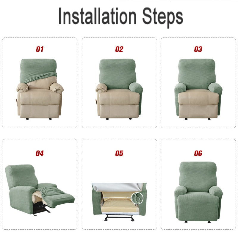 Recliner Sofa Cover Armchair Case Sofa Cover Anti-Dust Non-Slip Lazy Boy Chair Cover Solid Color Universal Seat Cover 1 Peice