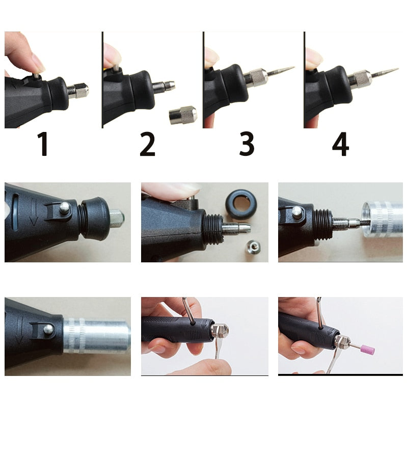 110V 220V Power Tools Electric Mini Drill Die Grinder Engraver Polisher with Rotary Tools Set Kit  For  3000 4000
