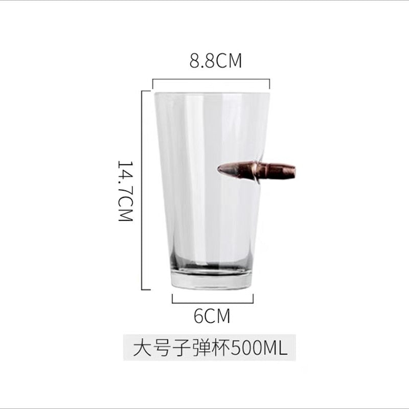 Creative Whisky Beer Water Glass Bar Crystal Bullet Shape Cup Studded Vodka Shot Glasses Unusual Big Beer Mug for Drinking Gift