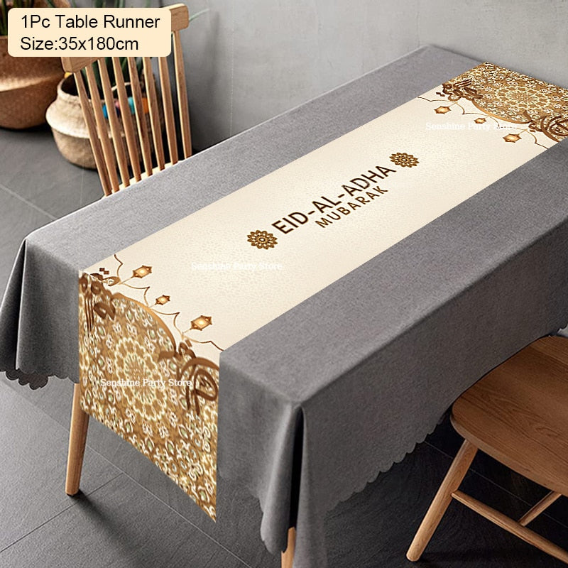 Ramadan Decoration Table Runner EID Mubarak Decor For Home Tablecloth Ramadan Kareem Islamic Muslim Party Eid Al Adha Gifts 2023