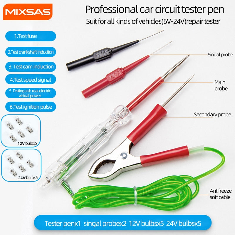 Auto Truck Voltage Electrical Circuit Tester Pen 603 LED Digital Display Power Probe Car Repair Automobile Diagnostic Tools