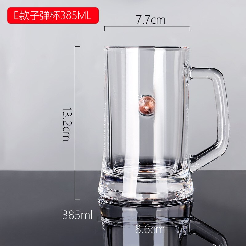 Creative Whisky Glass with Bullet Rum Bar Crystal Cup Studded Warhead Vodka Shot Glasses Unusual Big Beer Mug for Drinking Gift