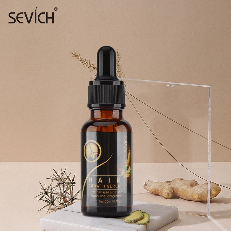 Hair Growth Products Sevich Ginger Essence Hair Growing Essential Oil Serum Hair Care Prevent Hair Loss Scalp Treatment 20ml