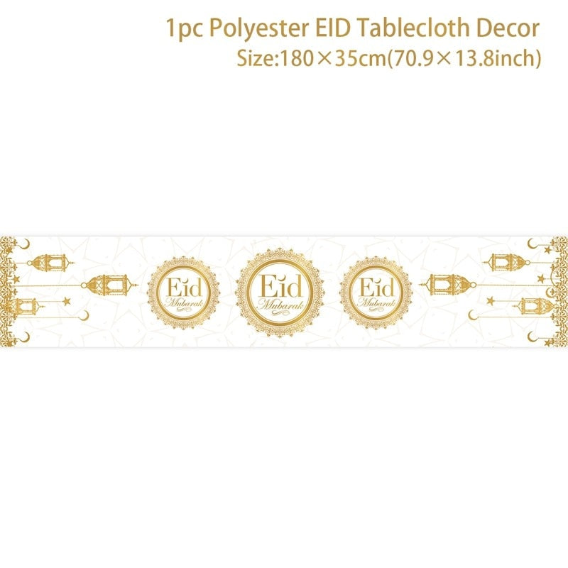 EID Mubarak Table Runner Ramadan Decorations 2023 For Home Tablecloth Ramadan Kareem Eid Al Adha Islamic Muslim Party Decoration