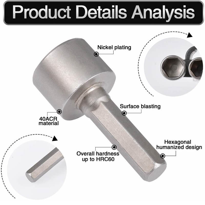 14pcs Power Nut Driver Drill Bit Set 5-12mm Hexagonal Shank Hex Nut Socket 1/4&quot; Screw Metric Driver Tool Set Adapter Drill Bit