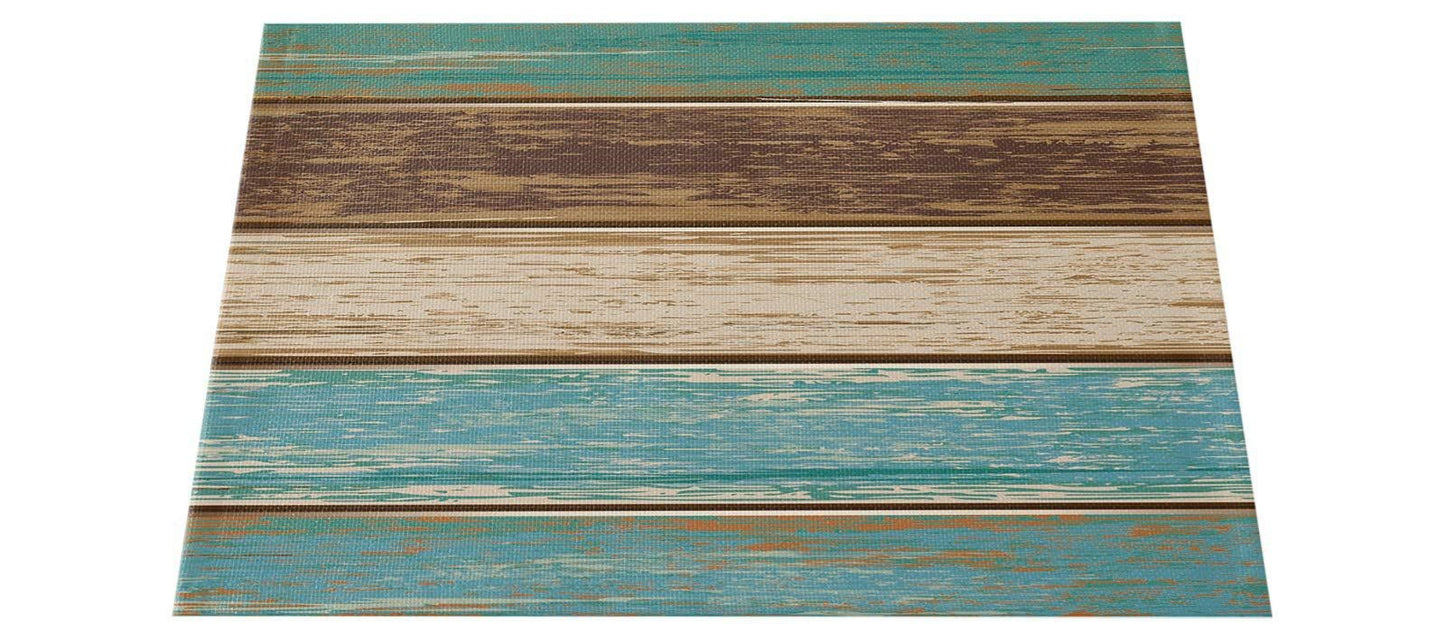 Farmhouse Wood Texture Table Runner Placemats ,Rustic Wedding /Party/ Events Dining Table Decoration Hotel Home Tablecloth