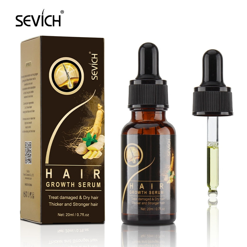 Hair Growth Products Sevich Ginger Essence Hair Growing Essential Oil Serum Hair Care Prevent Hair Loss Scalp Treatment 20ml