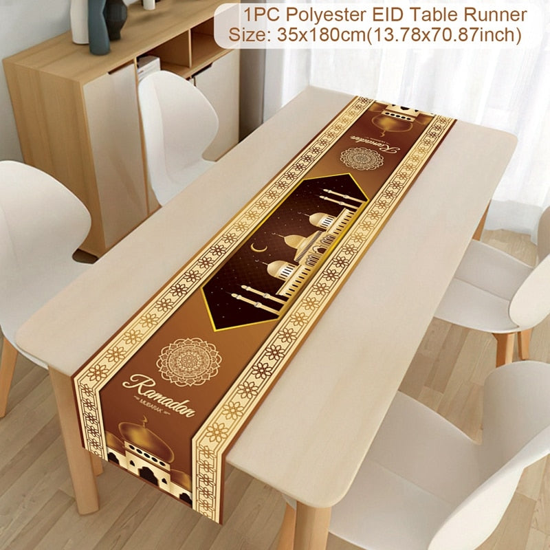 Ramadan Decoration Table Runner EID Mubarak Decor For Home Tablecloth Ramadan Kareem Islamic Muslim Party Eid Al Adha Gifts 2023