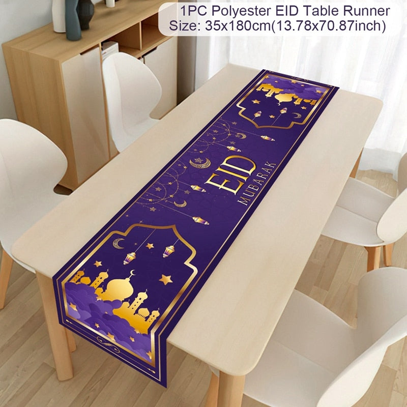 Ramadan Decoration Table Runner EID Mubarak Decor For Home Tablecloth Ramadan Kareem Islamic Muslim Party Eid Al Adha Gifts 2023