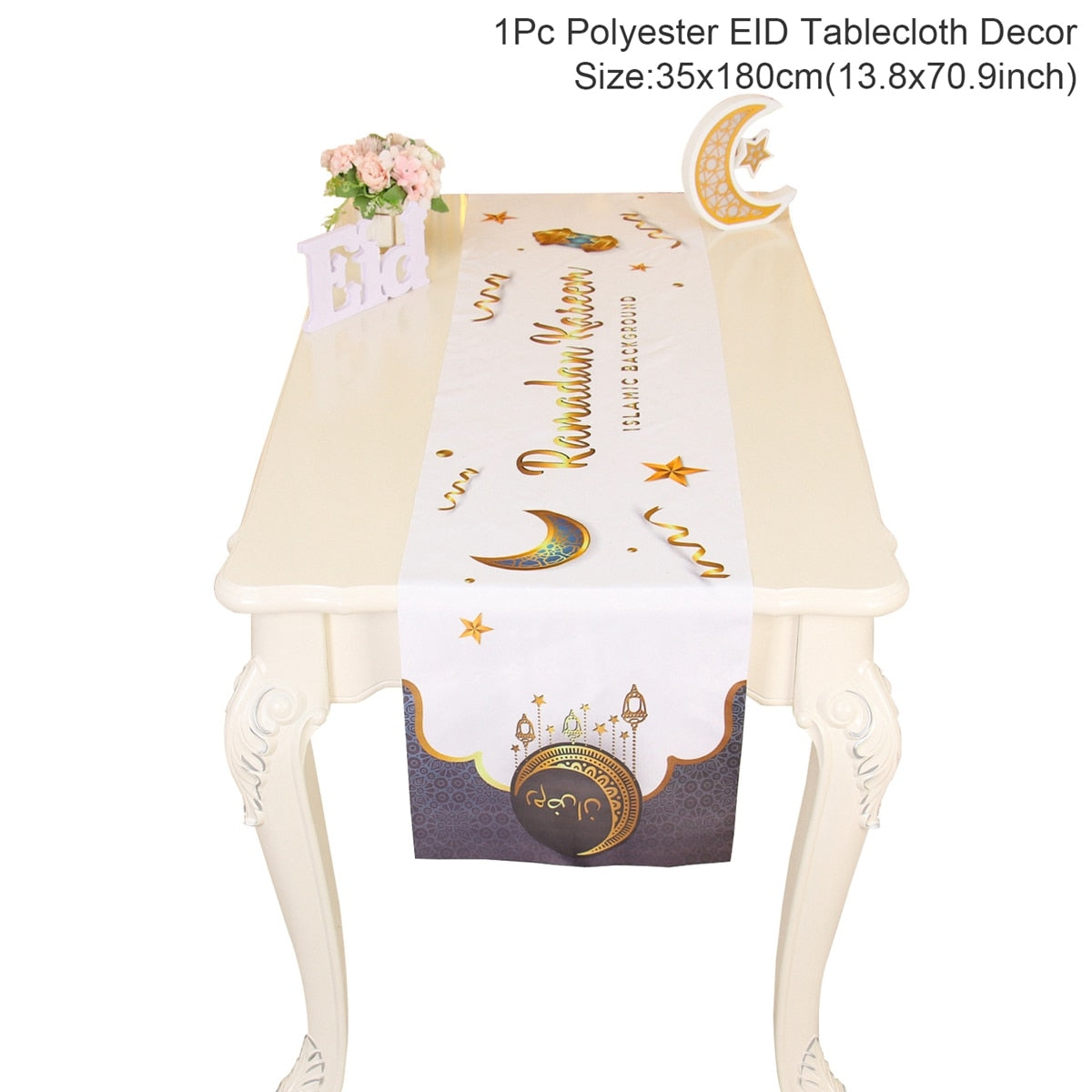 EID Mubarak Table Runner Ramadan Decorations 2023 For Home Tablecloth Ramadan Kareem Eid Al Adha Islamic Muslim Party Decoration