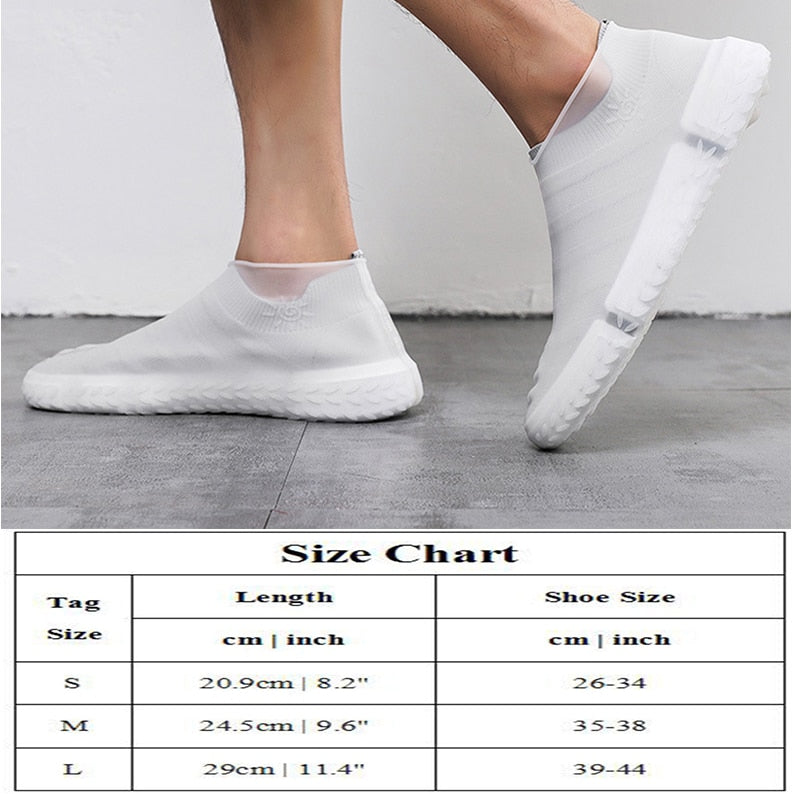 1Pair Reusable Waterproof Rain Shoes Covers Silicone Outdoor Rain Boot Overshoes Walking Shoes Accessories Reusable Shoe Cover