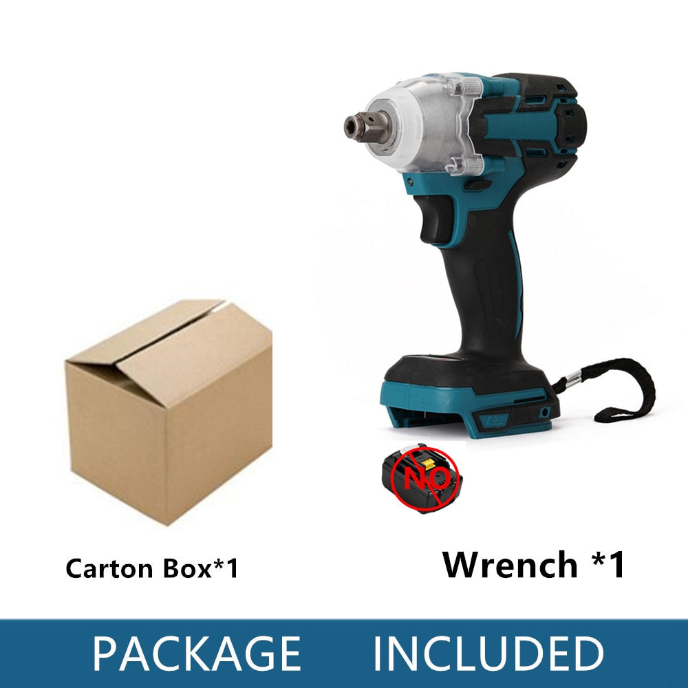 Electric Impact Wrench Brushless Cordless Electric Wrench 1/2 inch Compatible Makita 18V Battery Screwdriver Power Tools