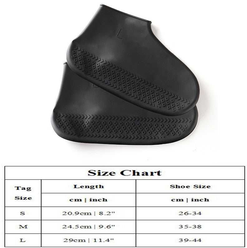 1Pair Reusable Waterproof Rain Shoes Covers Silicone Outdoor Rain Boot Overshoes Walking Shoes Accessories Reusable Shoe Cover