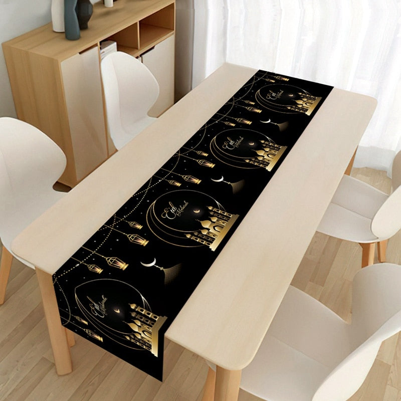 Ramadan Decoration Table Runner EID Mubarak Decor For Home Tablecloth Ramadan Kareem Islamic Muslim Party Eid Al Adha Gifts 2023