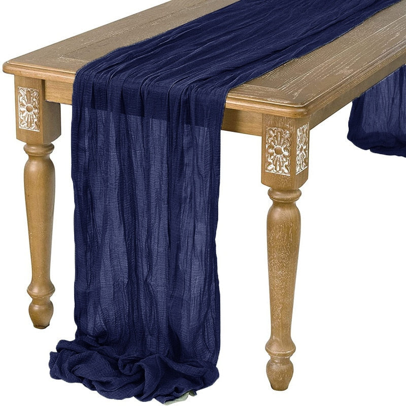 Gauze Table Runner Dinning Table Decoration 90*300CM Rustic Country Boho Beach Wedding Party Table Decor Christmas Table Runners