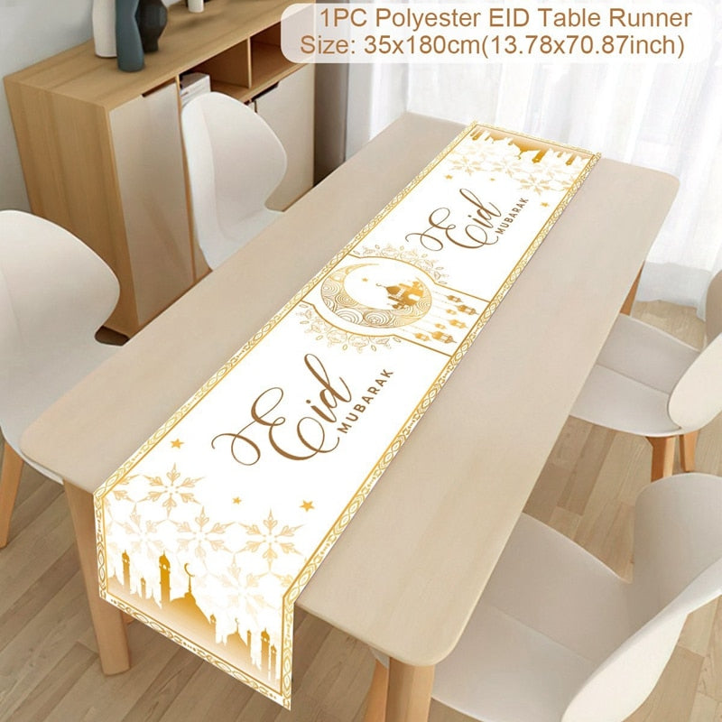 Ramadan Decoration Table Runner EID Mubarak Decor For Home Tablecloth Ramadan Kareem Islamic Muslim Party Eid Al Adha Gifts 2023