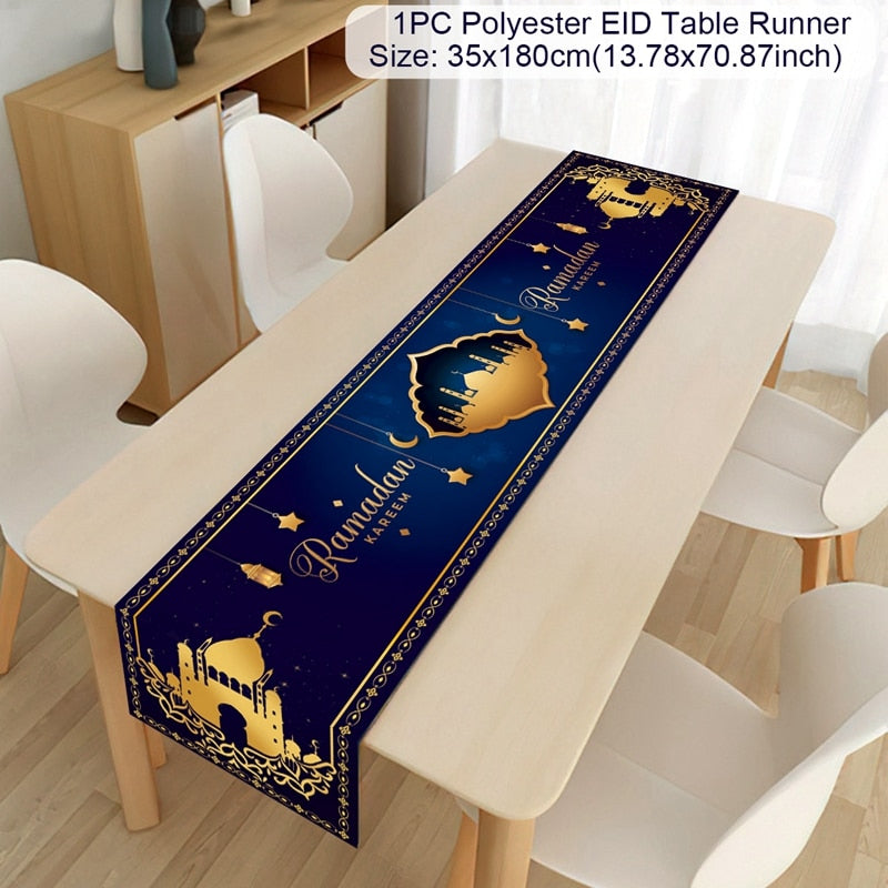 Ramadan Decoration Table Runner EID Mubarak Decor For Home Tablecloth Ramadan Kareem Islamic Muslim Party Eid Al Adha Gifts 2023