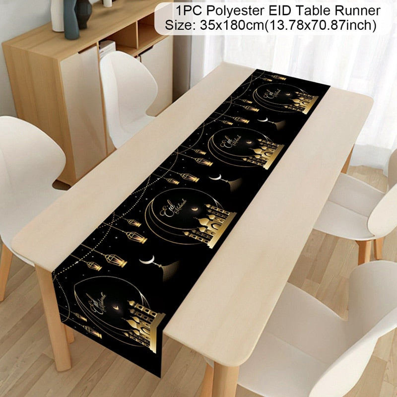 Ramadan Decoration Table Runner EID Mubarak Decor For Home Tablecloth Ramadan Kareem Islamic Muslim Party Eid Al Adha Gifts 2023