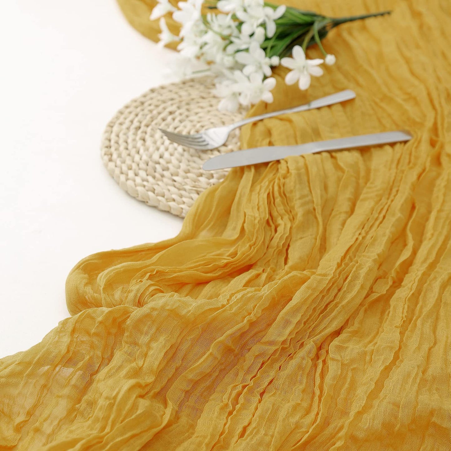 Gauze Table Runner Dinning Table Decoration 90*300CM Rustic Country Boho Beach Wedding Party Table Decor Christmas Table Runners