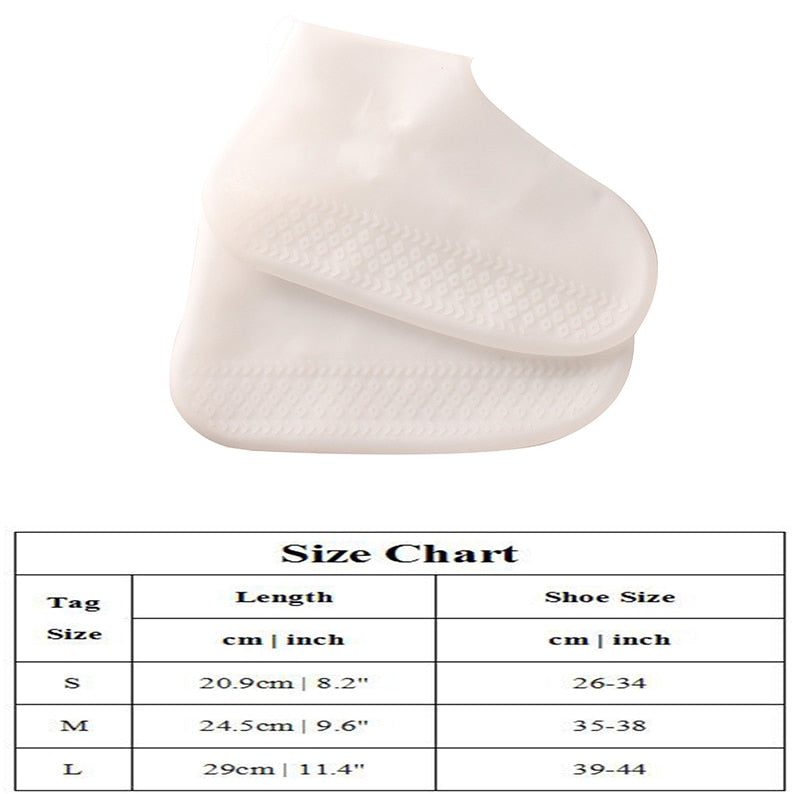 1Pair Reusable Waterproof Rain Shoes Covers Silicone Outdoor Rain Boot Overshoes Walking Shoes Accessories Reusable Shoe Cover