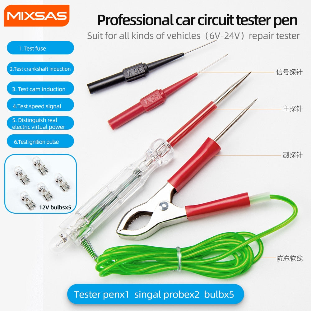 Auto Truck Voltage Electrical Circuit Tester Pen 603 LED Digital Display Power Probe Car Repair Automobile Diagnostic Tools