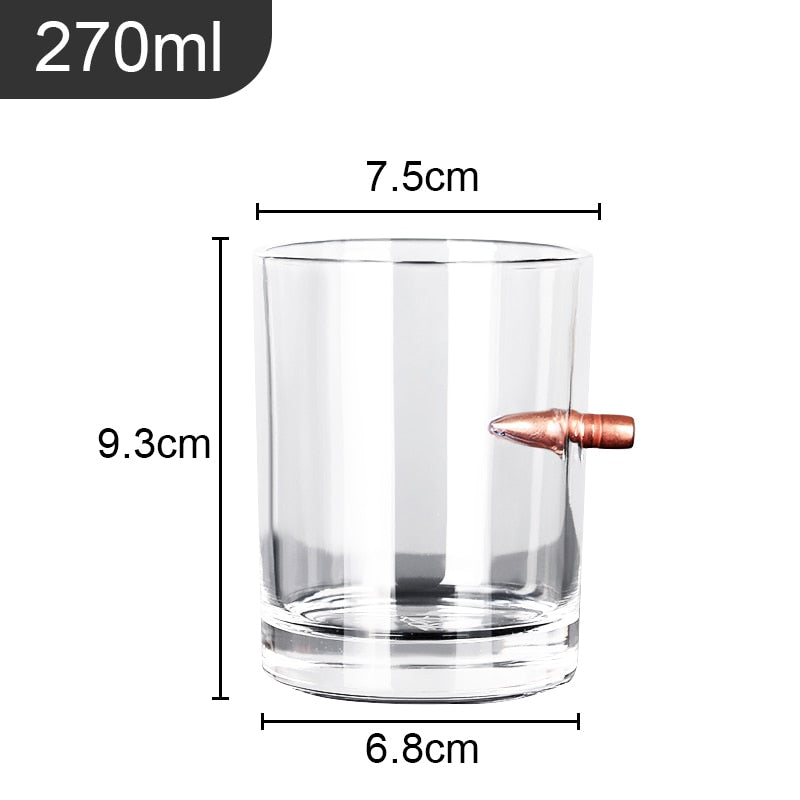 Creative Whisky Beer Water Glass Bar Crystal Bullet Shape Cup Studded Vodka Shot Glasses Unusual Big Beer Mug for Drinking Gift