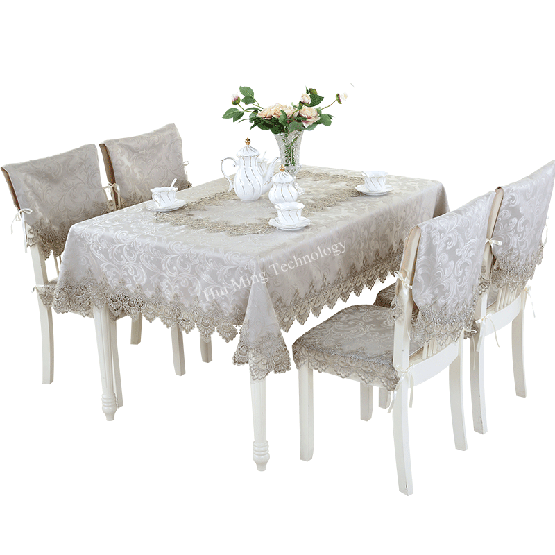 Tablecloth Little Gray Europe Luxury Embroidered Table Dining  Table Cover Cloth Lace Coffee Table Flag Cushion Cover Set