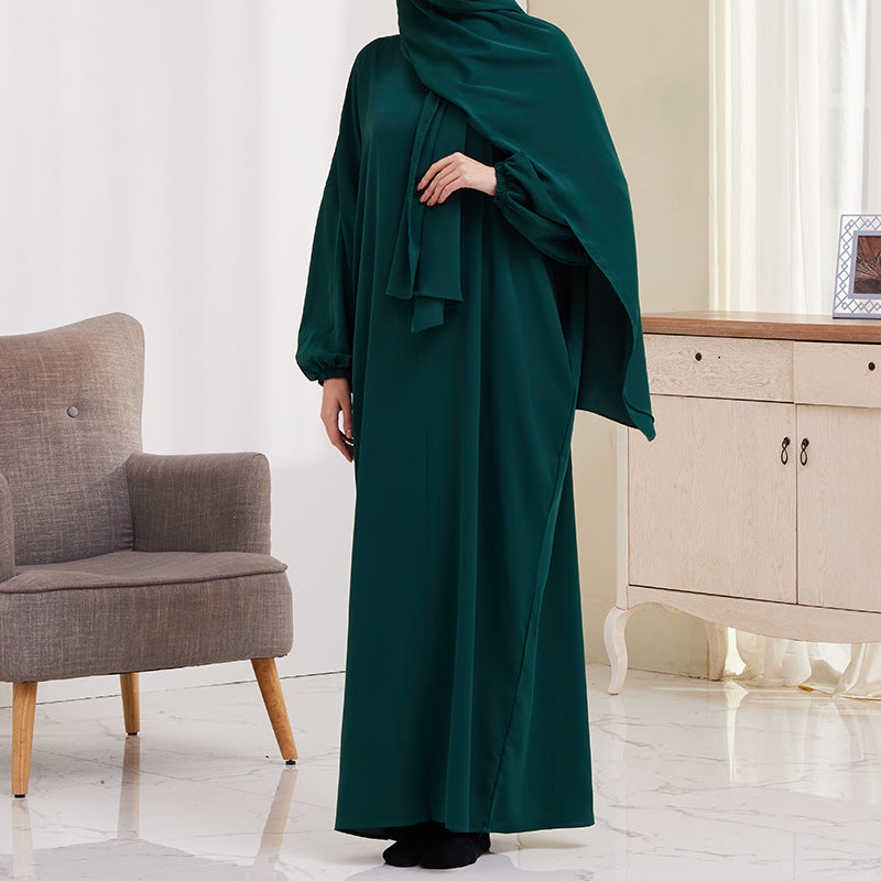 XG2057 Cross-border women's dress Middle East Türkiye with turban robe dress