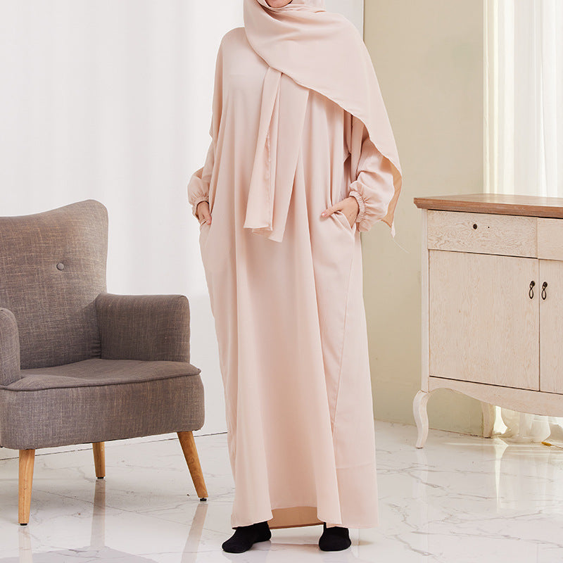 XG2057 Cross-border women's dress Middle East Türkiye with turban robe dress