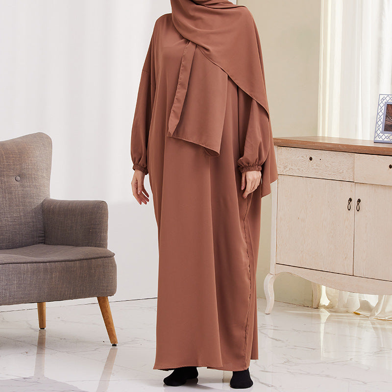 XG2057 Cross-border women's dress Middle East Türkiye with turban robe dress