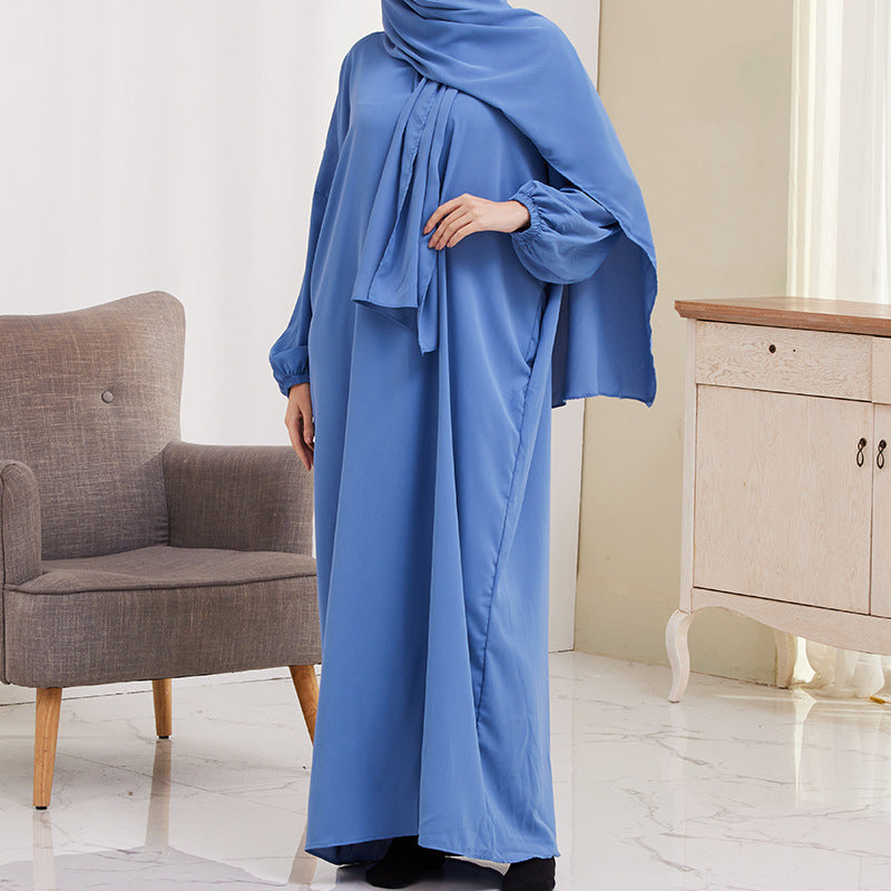 XG2057 Cross-border women's dress Middle East Türkiye with turban robe dress